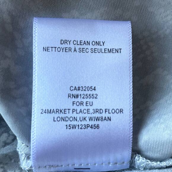 Women's DOLAN Anthropologie Gray Blouse Snake Print Short Sleeve Pleated Top S - Picture 8 of 10